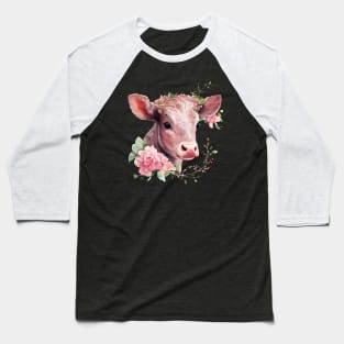 Calf with flowers Baseball T-Shirt